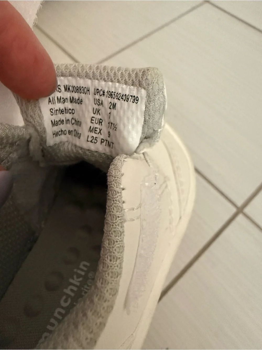 Stride Rite White Baby Walker Sneakers with Hook-and-Loop Strap